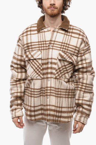 Giubbotto in Sherpa a Quadri Gingham Con Doppio Taschino