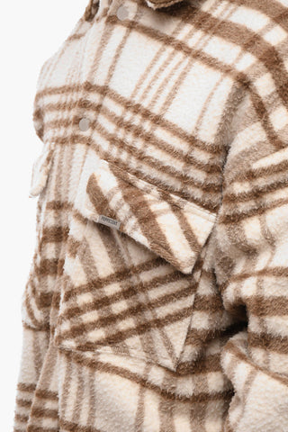 Giubbotto in Sherpa a Quadri Gingham Con Doppio Taschino