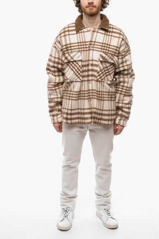 Giubbotto in Sherpa a Quadri Gingham Con Doppio Taschino