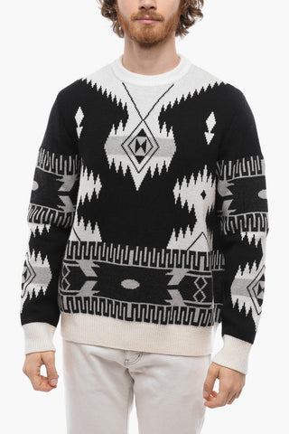 Crew Neck ICON Jacquard Virgin Wool Sweater