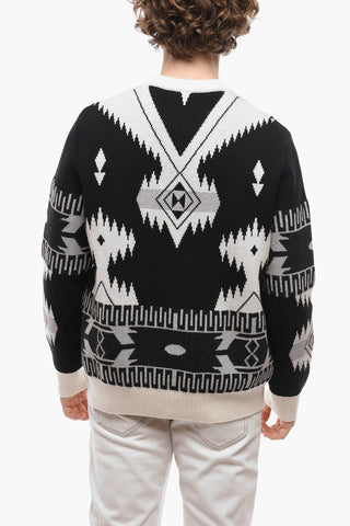 Crew Neck ICON Jacquard Virgin Wool Sweater