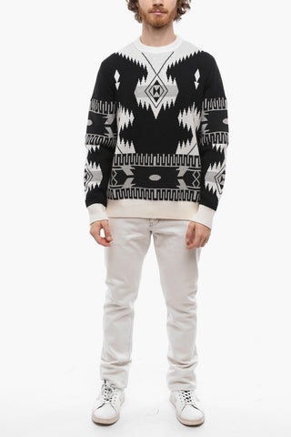 Crew Neck ICON Jacquard Virgin Wool Sweater