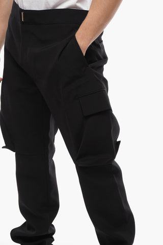 Pantaloni Cargo in Lana Slim Fit