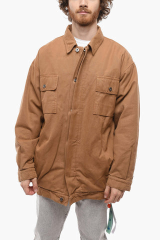 Overshirt con Abbottonatura Nascosta e Tasche Utility