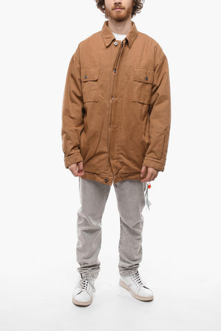Overshirt con Abbottonatura Nascosta e Tasche Utility