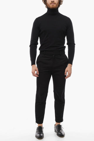 Pantaloni Slim Fit con Zip alla Caviglia