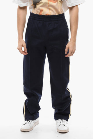 Contrasting Band Wool Track Sweatpants
