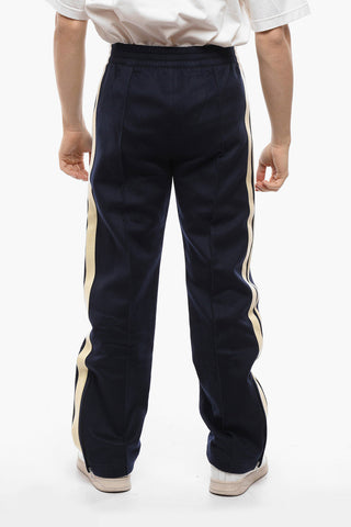 Contrasting Band Wool Track Sweatpants