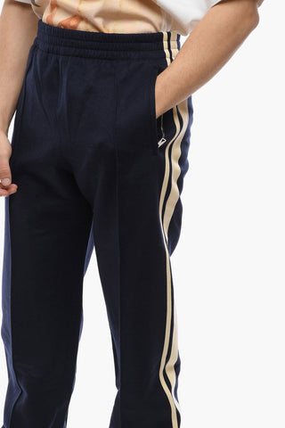 Contrasting Band Wool Track Sweatpants