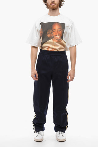 Contrasting Band Wool Track Sweatpants