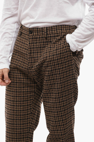 2-2 Pantaloni in Lana Bouclè a Vita Regolare