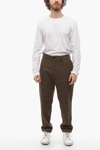 2-2 Pantaloni in Lana Bouclè a Vita Regolare