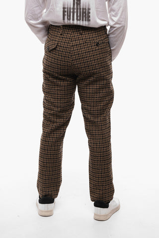 2-2 Pantaloni in Lana Bouclè a Vita Regolare