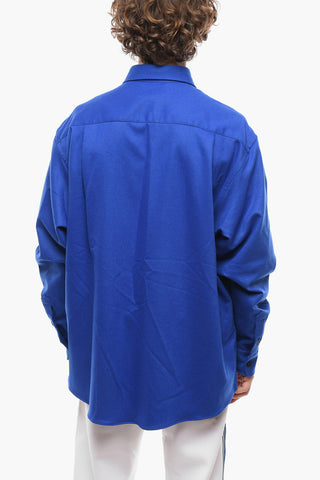 Breast-pocket Woll Blend Shirt