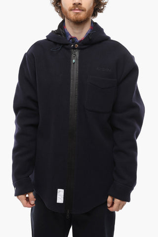 2-2 Virgin Wool Blend Jacket with Hood and Breast Pocket