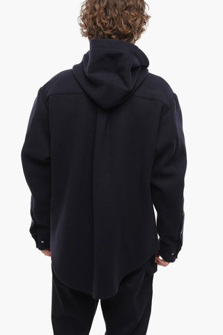 2-2 Virgin Wool Blend Jacket with Hood and Breast Pocket