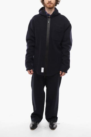 2-2 Virgin Wool Blend Jacket with Hood and Breast Pocket