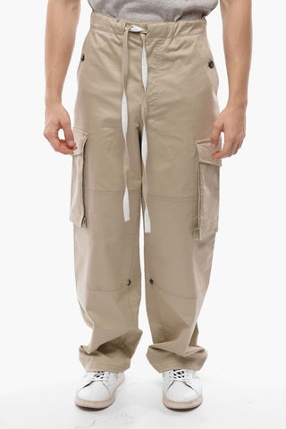 Pantaloni Cargo Relaxed Fit con Abbottonatura Nascosta