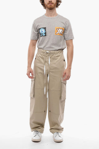 Pantaloni Cargo Relaxed Fit con Abbottonatura Nascosta