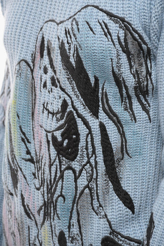 Pullover con Design Ricamato e Collo Moch