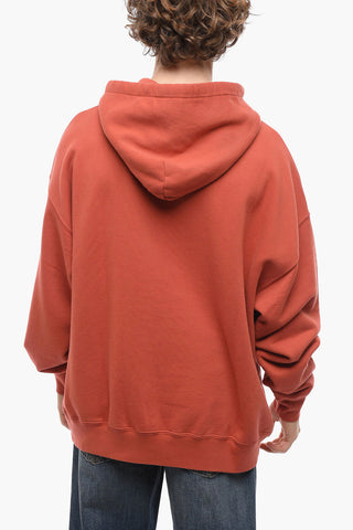Brushed Cotton Hoodie with Printed Logo