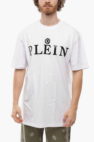SWITZERLAND Crew-neck T-shirt with Contrasting Shiny Logo