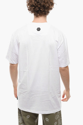SWITZERLAND Crew-neck T-shirt with Contrasting Shiny Logo