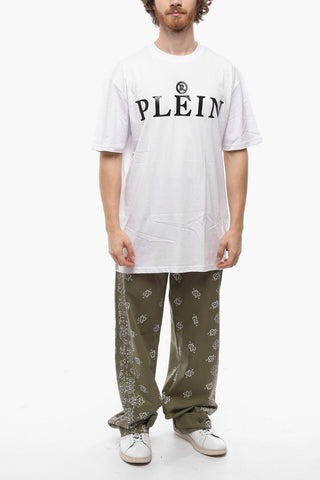 SWITZERLAND Crew-neck T-shirt with Contrasting Shiny Logo