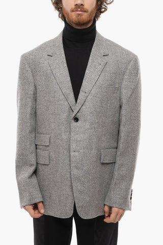 Blazer in Tweed di Lana con Tasche con Aletta