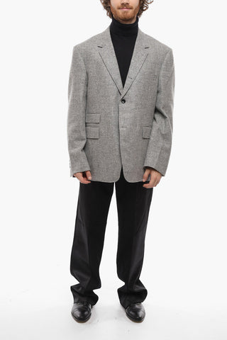 Blazer in Tweed di Lana con Tasche con Aletta