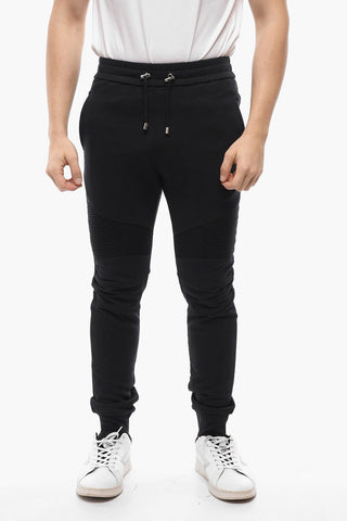 Joggers Biker in Cotone Garzato con Tasca Logata