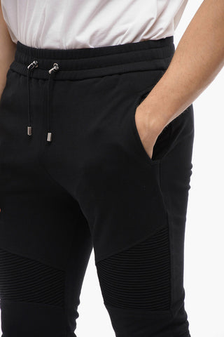Joggers Biker in Cotone Garzato con Tasca Logata