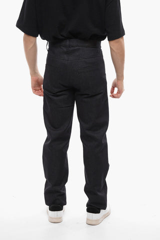 Asymmetrical Stitching 5 Pockets Jeans Regular Fit 23cm