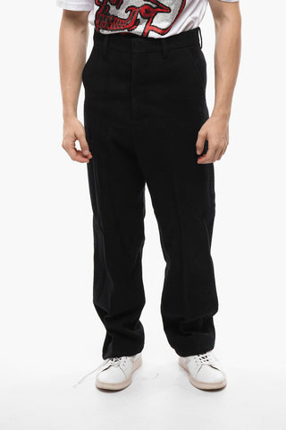 Pantaloni regular Fit in Lana Bouclé