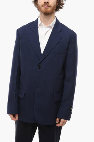 Blazer Monopetto con Rever Classico e Tasche ad Aletta