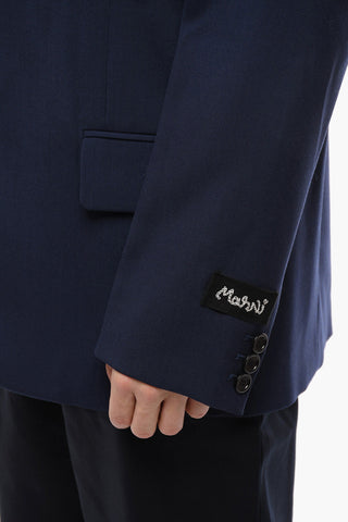 Blazer Monopetto con Rever Classico e Tasche ad Aletta