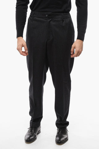 Stretch Wool GARCON Pants with Elastic Waistband