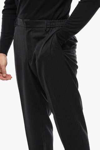 Stretch Wool GARCON Pants with Elastic Waistband