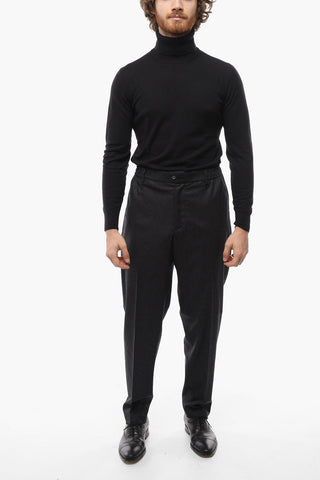 Stretch Wool GARCON Pants with Elastic Waistband