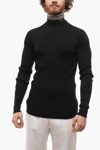 Logoed Turtle-Neck Cotton Pullover