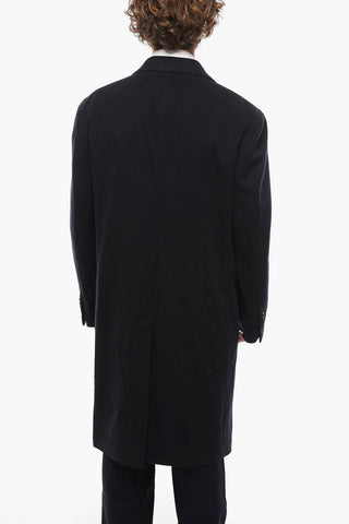Unlined Single-Breasted Coat with Flap Pockets