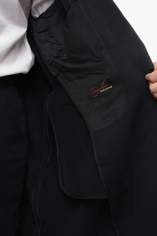 Unlined Single-Breasted Coat with Flap Pockets