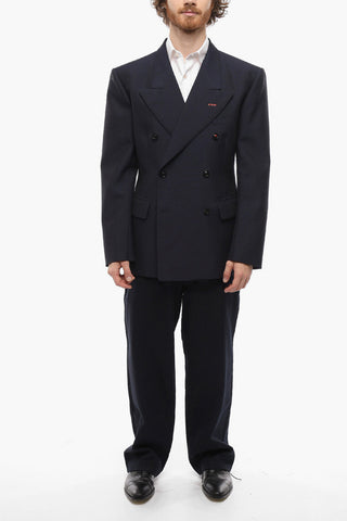 Flap Pockets Double-breasted Blazer