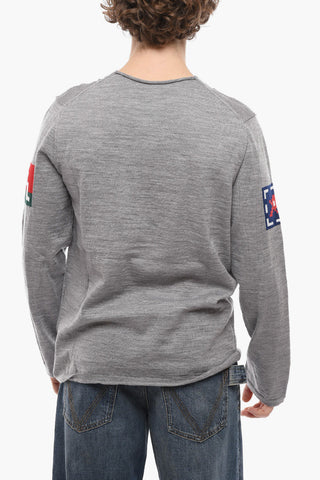 SHIRT Maglia Girocollo in Misto Lana con Dettagli a Contrasto