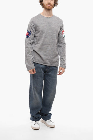 SHIRT Maglia Girocollo in Misto Lana con Dettagli a Contrasto