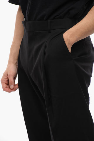 Tailored Wool Pants with Knitted Cuffs