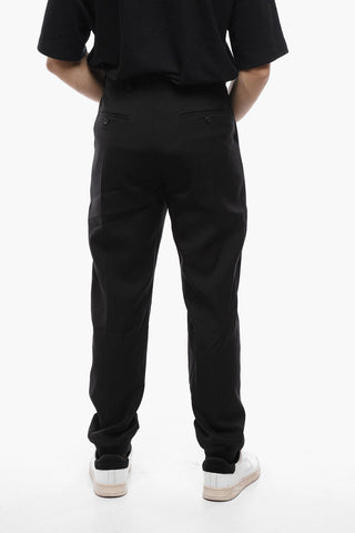Tailored Wool Pants with Knitted Cuffs
