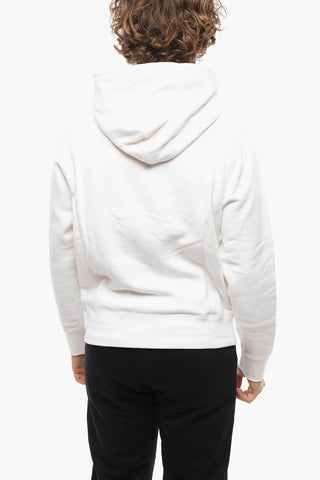 MONCLER 1952 Fleece Cotton Logoed Hoodie Sweatshirt with Welt Pockets