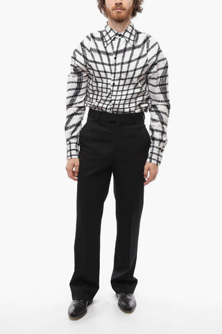 4 Pocket Wool Pants with Hidden Closure