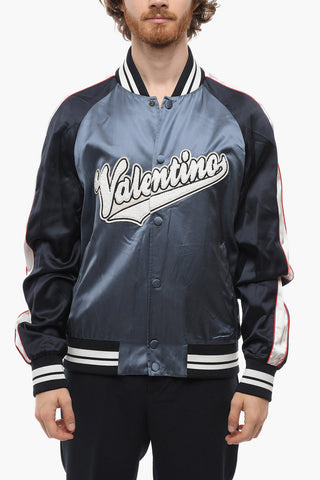 Terry Patch Logo Satin Bomber Jacket